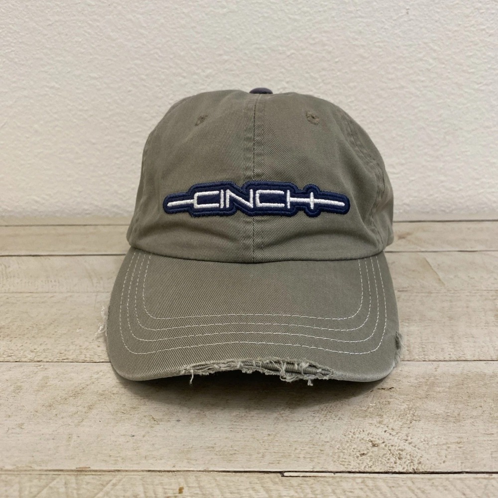 VTG‎ Cinch Hat OS Olive Western Rodeo Grunge Distressed Ranchwear Workwear Y2K